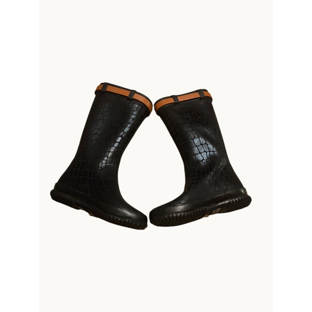 Henry Ferrera K-Wet Stone 200 Kids Rain Boots Size 13 Leather Top Black Brown